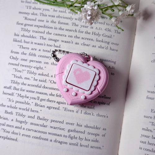 3D Printed Heart V-Pet Fidget Clicker Keychain | Satisfying Click Stress Relief Toy
