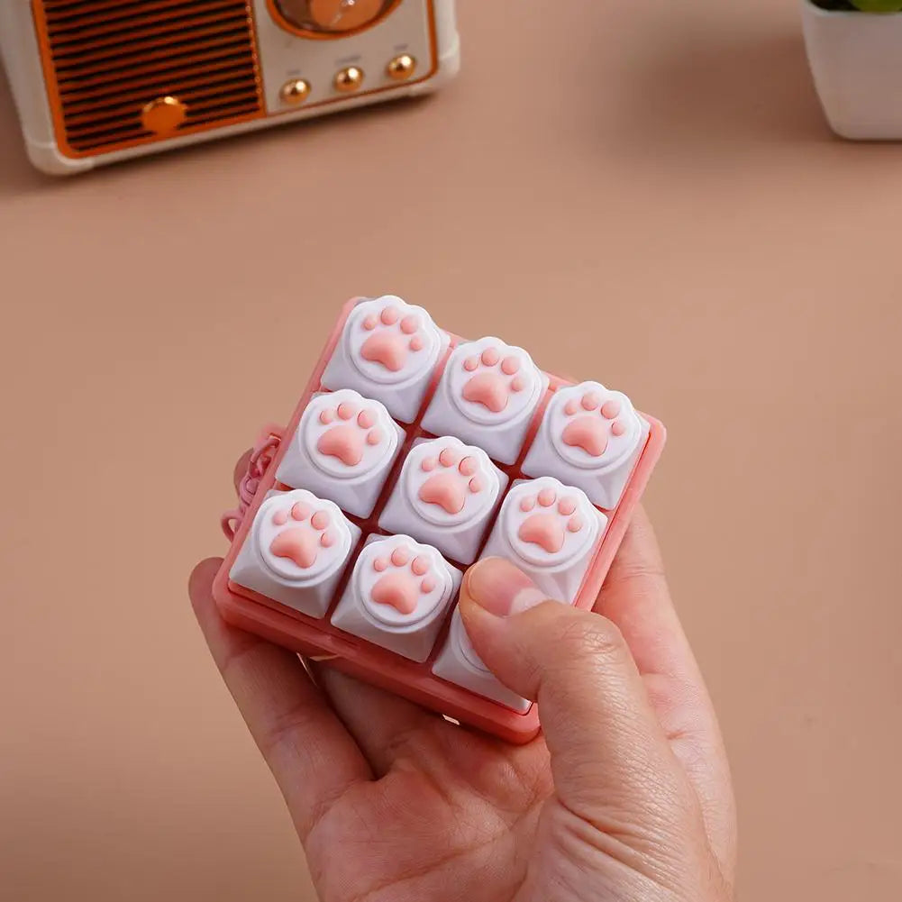 Cat Paw Keycap Fidget Keychain Clicker