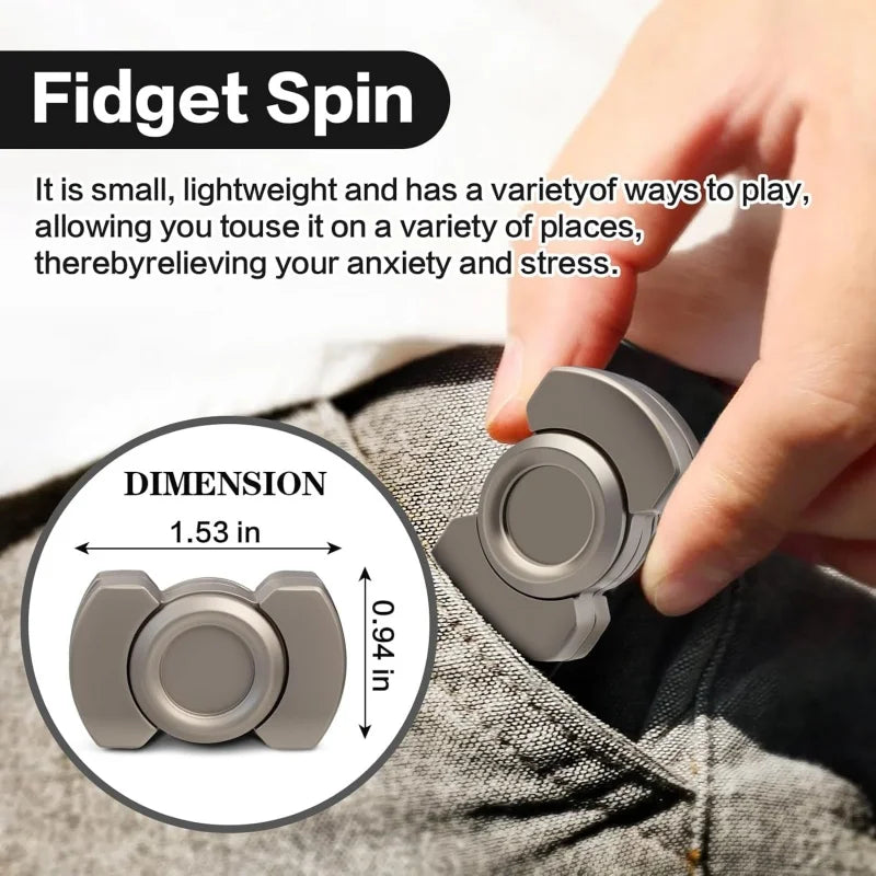 3-in-1 Metal EDC Fidget Toy | Spinner, Clicker & Magnetic Slider for Adults