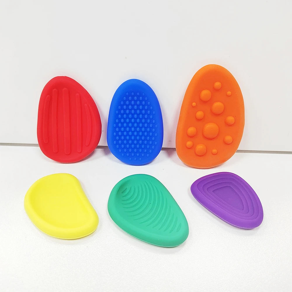 Silicone Sensory Stone Fidget Toys – 6 Pack