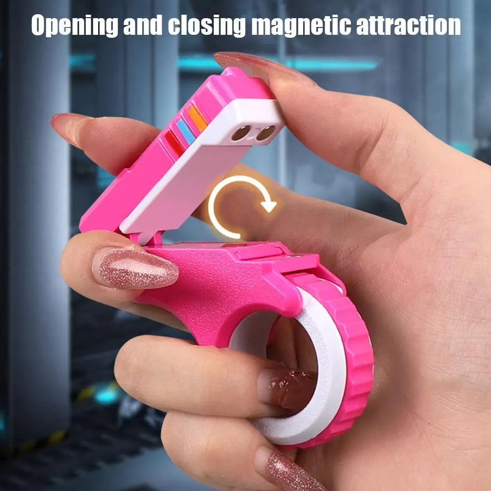 3D Printed Rotary Finger Slider Fidget Toy – Textured Ratchet Spinner