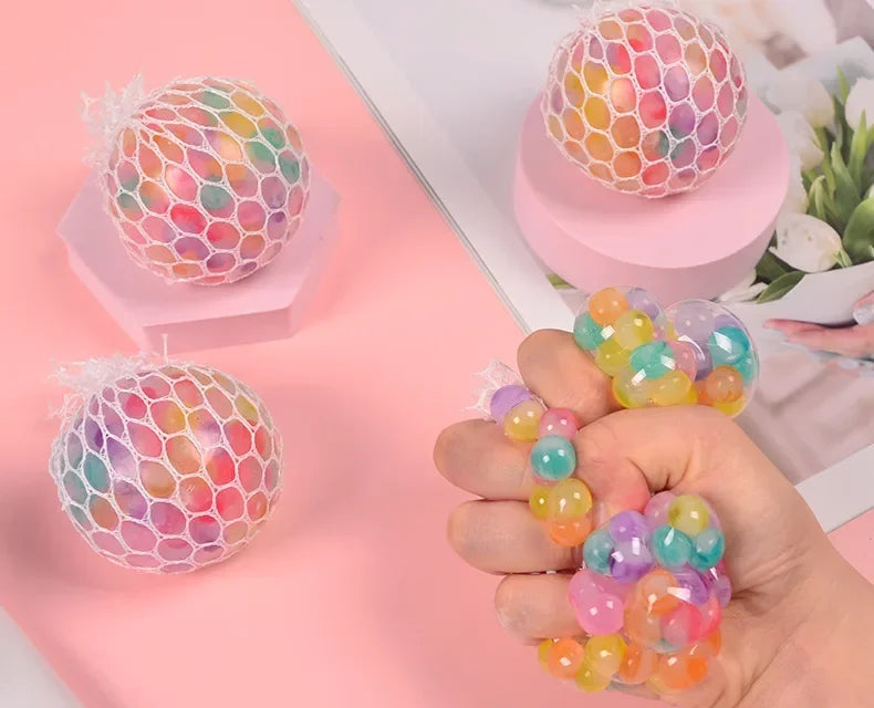 Rainbow Sensory Stress Relief Ball | 3D Squishy Fidget Toy for Kids & Adults