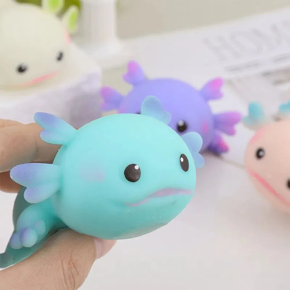 Axolotl Squishy Squeeze Toy | Slow Rising Stretch Fidget Doll for Stress Relief