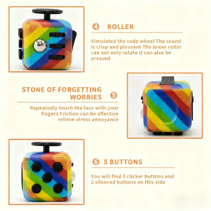 Mini Fidget Cube | Stress Relief Toy for Kids & Adults with ADHD & Anxiety