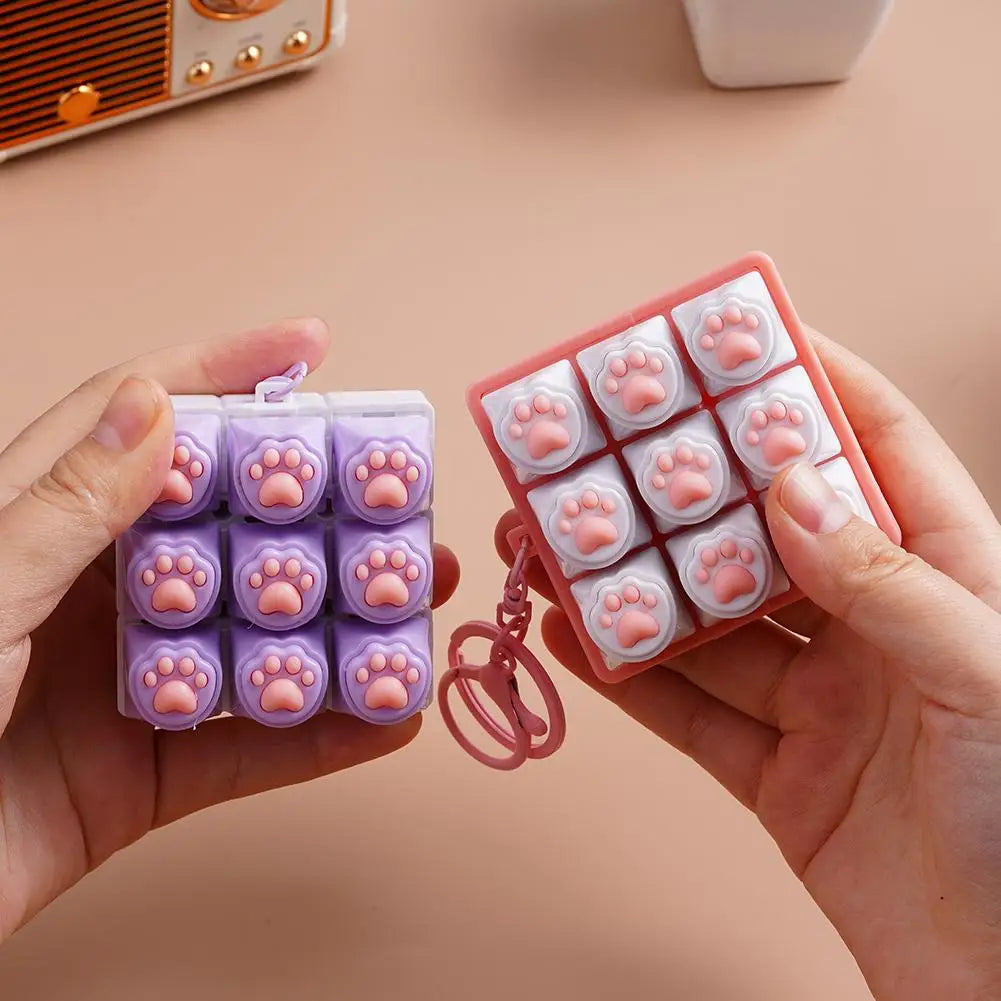 Cat Paw Keycap Fidget Keychain Clicker
