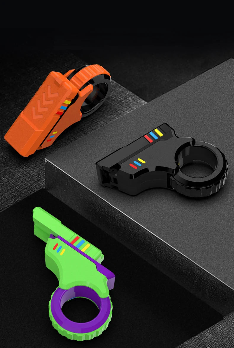3D Printed Rotary Finger Slider Fidget Toy – Textured Ratchet Spinner