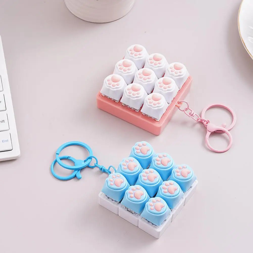 Cat Paw Keycap Fidget Keychain Clicker