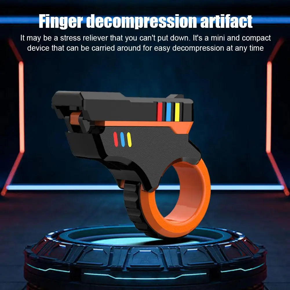 3D Printed Rotary Finger Slider Fidget Toy – Textured Ratchet Spinner