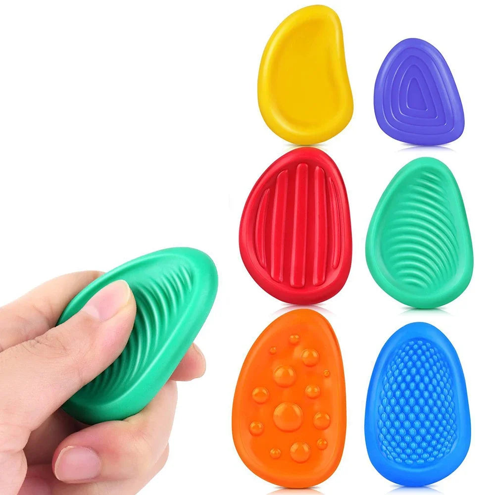 Silicone Sensory Stone Fidget Toys – 6 Pack