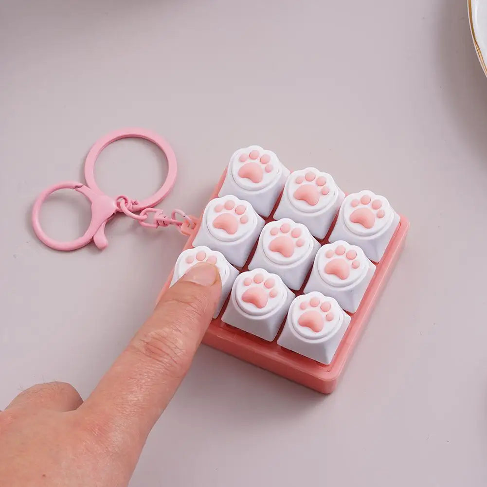 Cat Paw Keycap Fidget Keychain Clicker