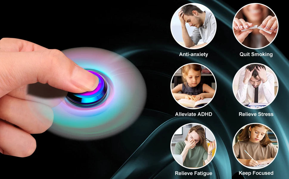 Metal UFO Fidget Spinner – Rainbow Alloy Finger Toy