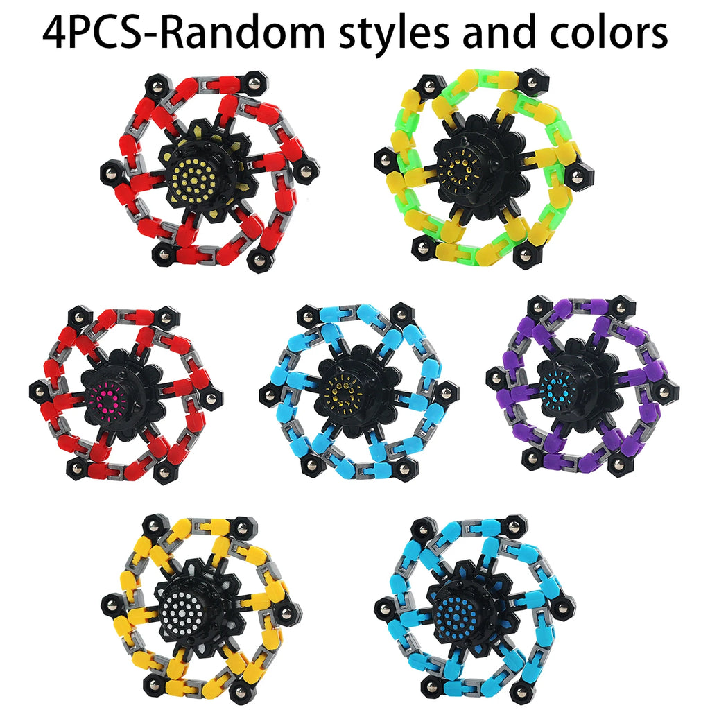 Transformable Chain Fidget Spinner | Sensory Fingertip Gyro for Kids & Adults
