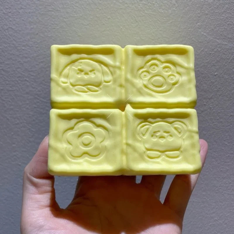 Squishy Strawberry Cube Stress Relief Toy | Slow Rising Fidget Squishy
