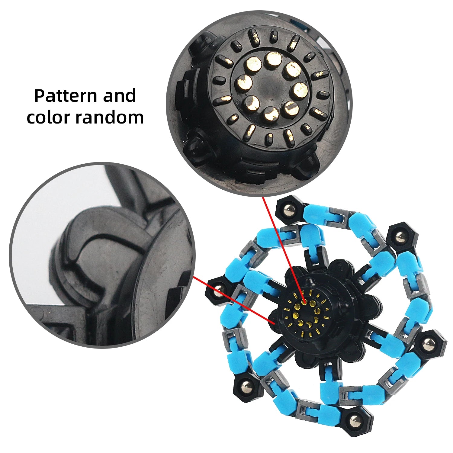 Transformable Chain Fidget Spinner | Sensory Fingertip Gyro for Kids & Adults