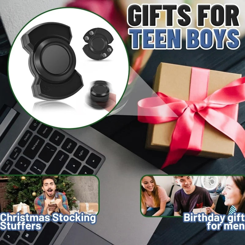 3-in-1 Metal EDC Fidget Toy | Spinner, Clicker & Magnetic Slider for Adults