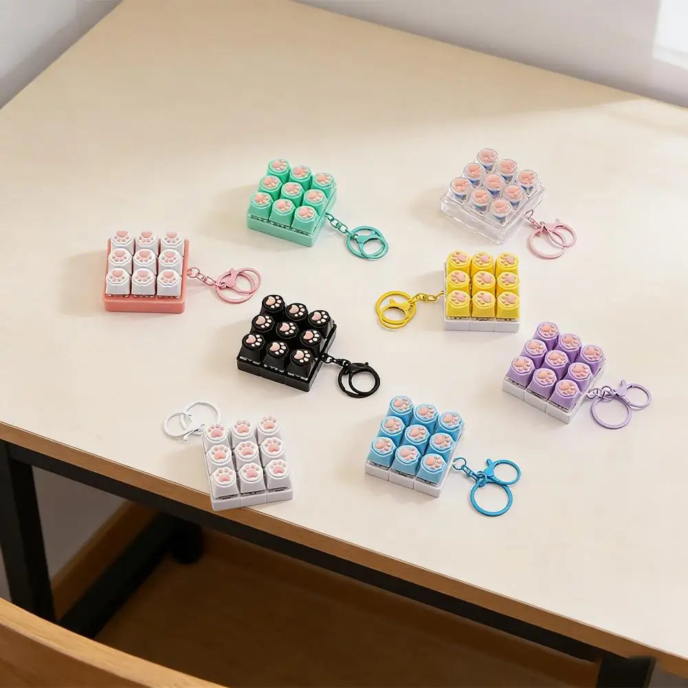 Cat Paw Keycap Fidget Keychain Clicker