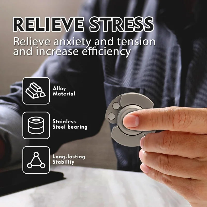 3-in-1 Metal EDC Fidget Toy | Spinner, Clicker & Magnetic Slider for Adults