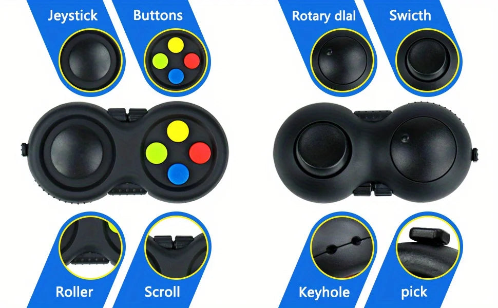 8-in-1 Fidget Pad – Multi-Function Sensory Cube & Stress Relief Toy