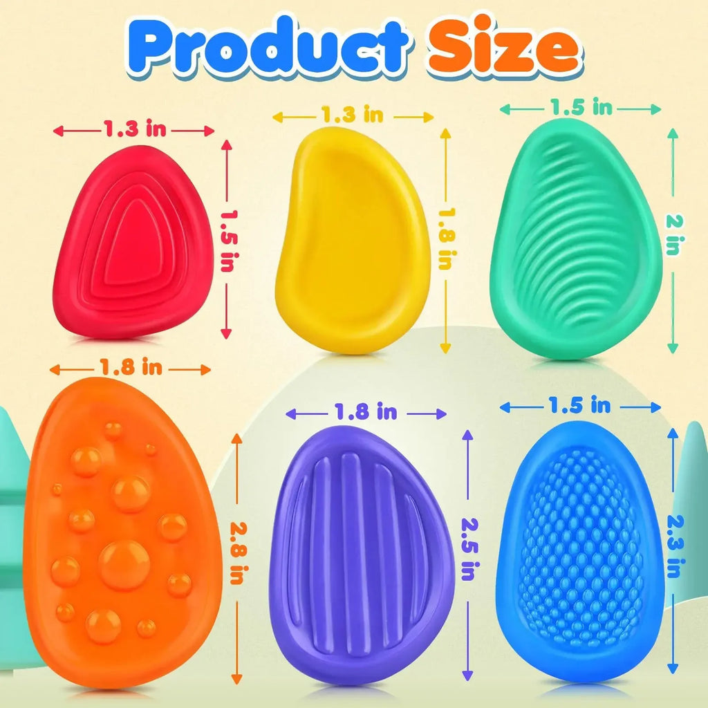 Silicone Sensory Stone Fidget Toys – 6 Pack