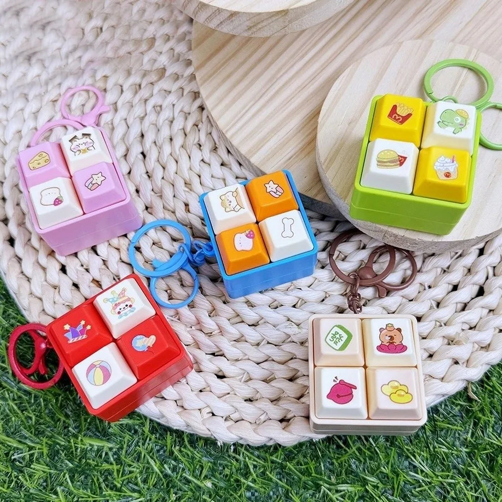 Capybara Keyboard Keycap Fidget Keychain | Light & Sound Stress Relief Toy
