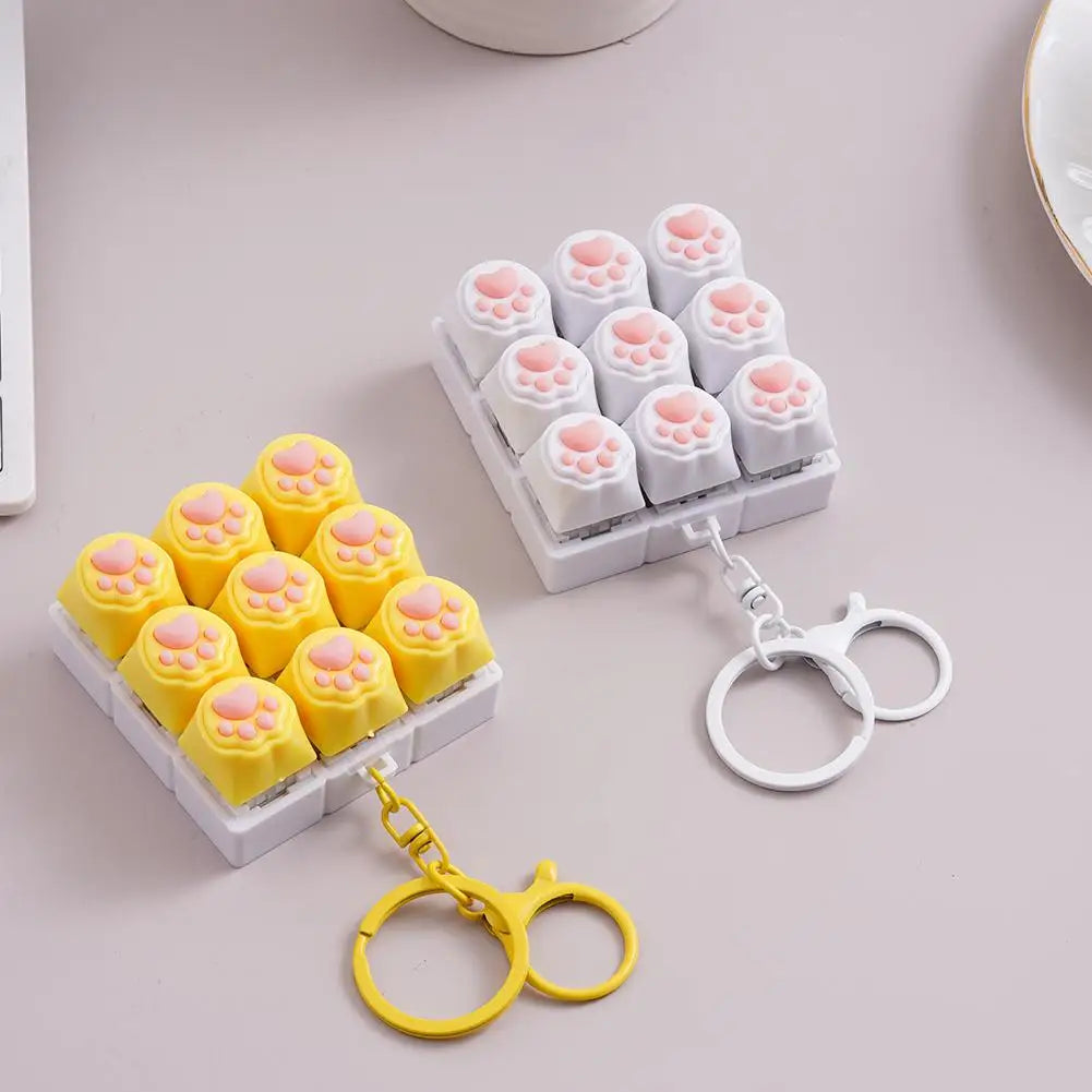 Cat Paw Keycap Fidget Keychain Clicker