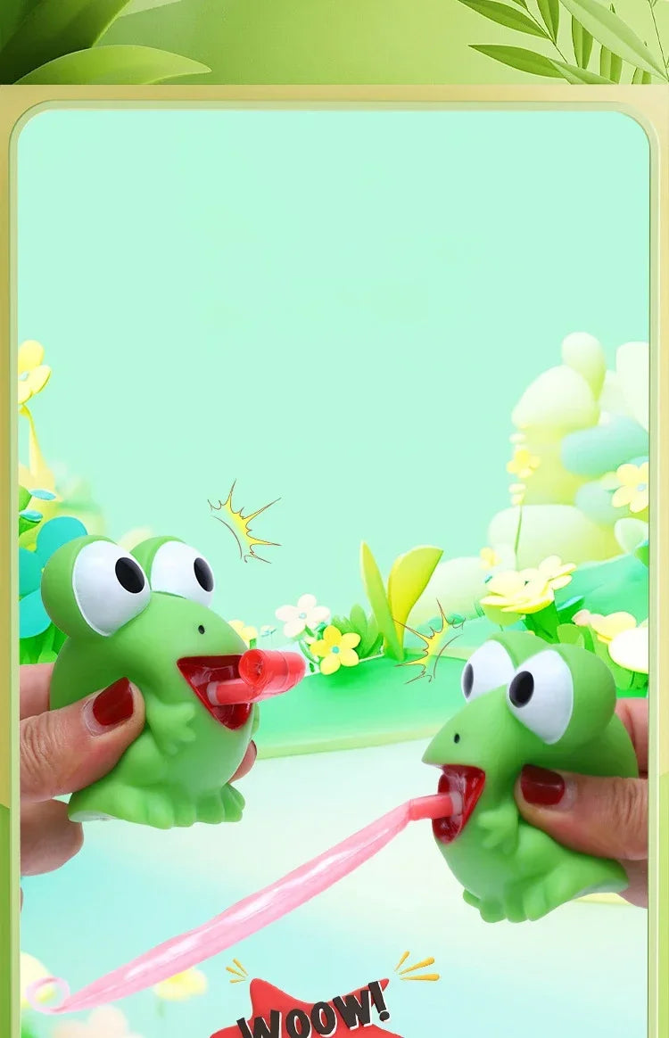 Squeeze Tongue-Out Fidget Toy – Frog & Dinosaur Stress Relief Pinch Toy
