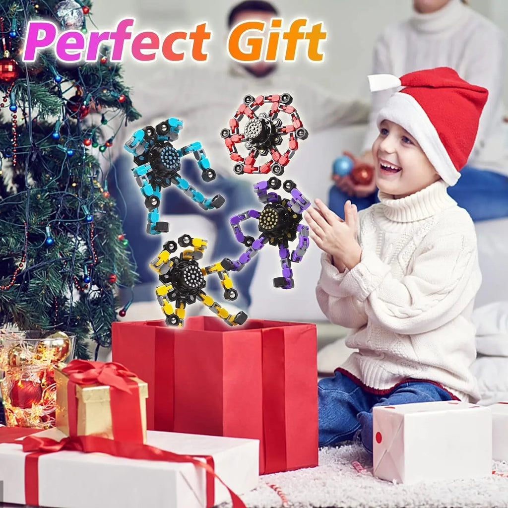 Transformable Chain Fidget Spinner | Sensory Fingertip Gyro for Kids & Adults