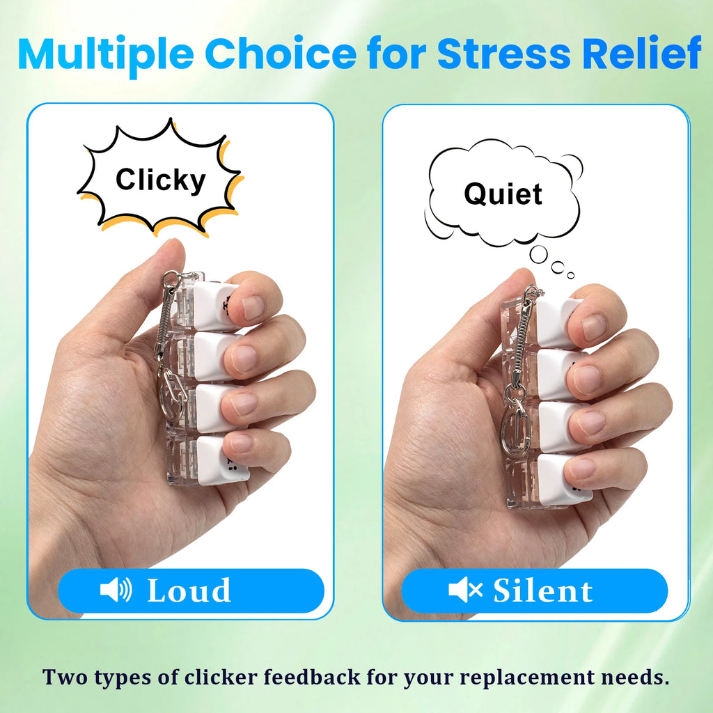 4-Key Keyboard Fidget Clicker Keychain