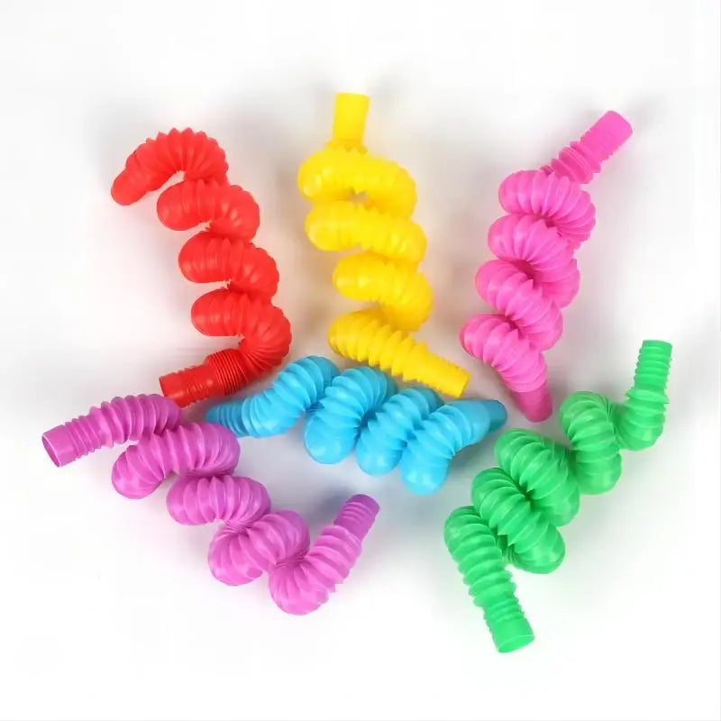 Rainbow Pop Tubes Fidget Toy Set | Stretch & Connect Sensory Tubes for Kids