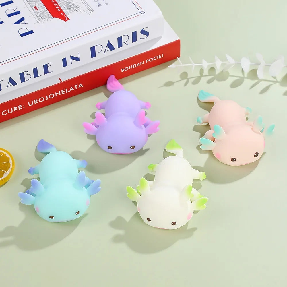 Axolotl Squishy Squeeze Toy | Slow Rising Stretch Fidget Doll for Stress Relief