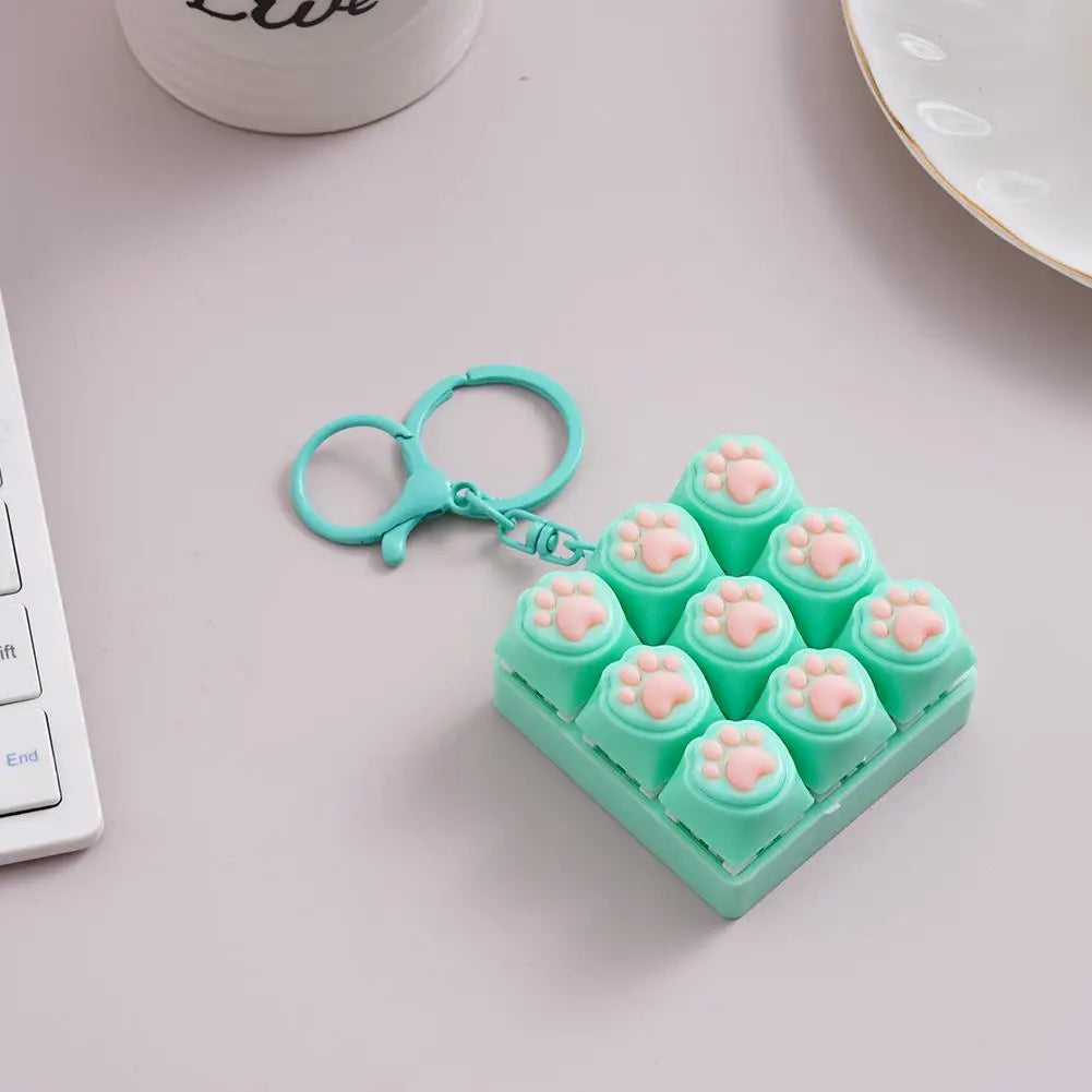 Cat Paw Keycap Fidget Keychain Clicker