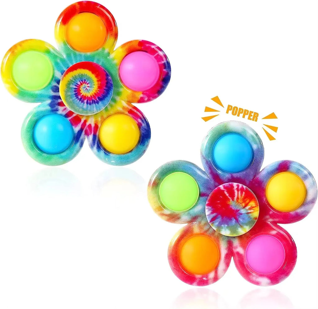 Tie-Dye Push Bubble Fidget Spinner | Sensory Pop Hand Spinner for ADHD & Anxiety