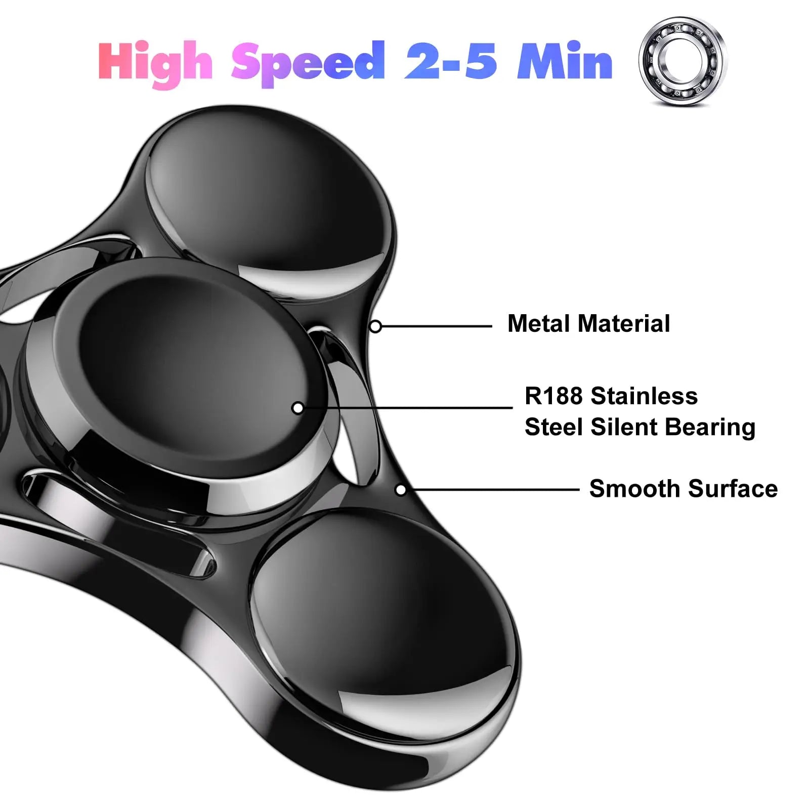 Metal UFO Fidget Spinner – Rainbow Alloy Finger Toy