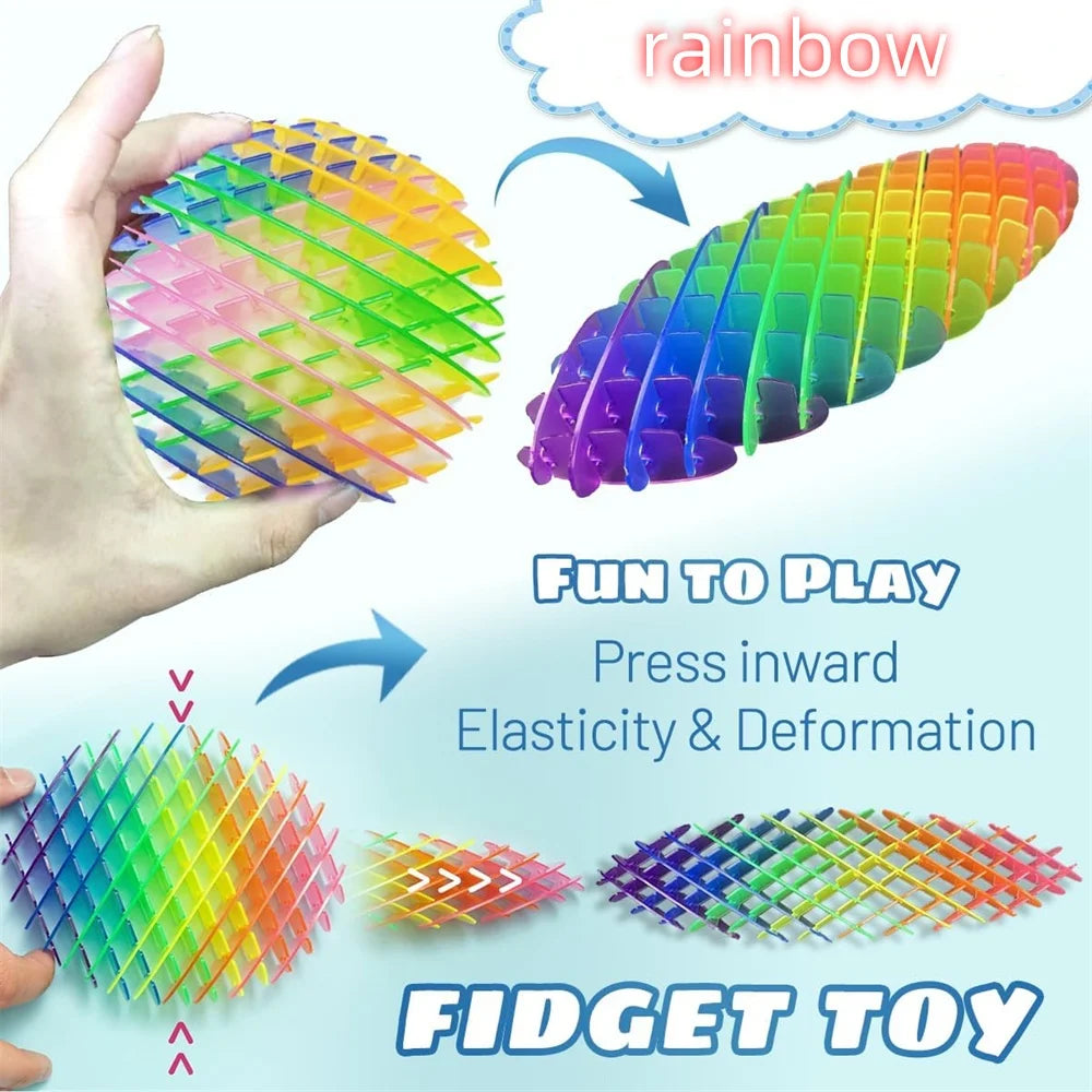 Fidget Worm Slug Toy | Stretchy Sensory Stress Relief Toy for Kids & Adults