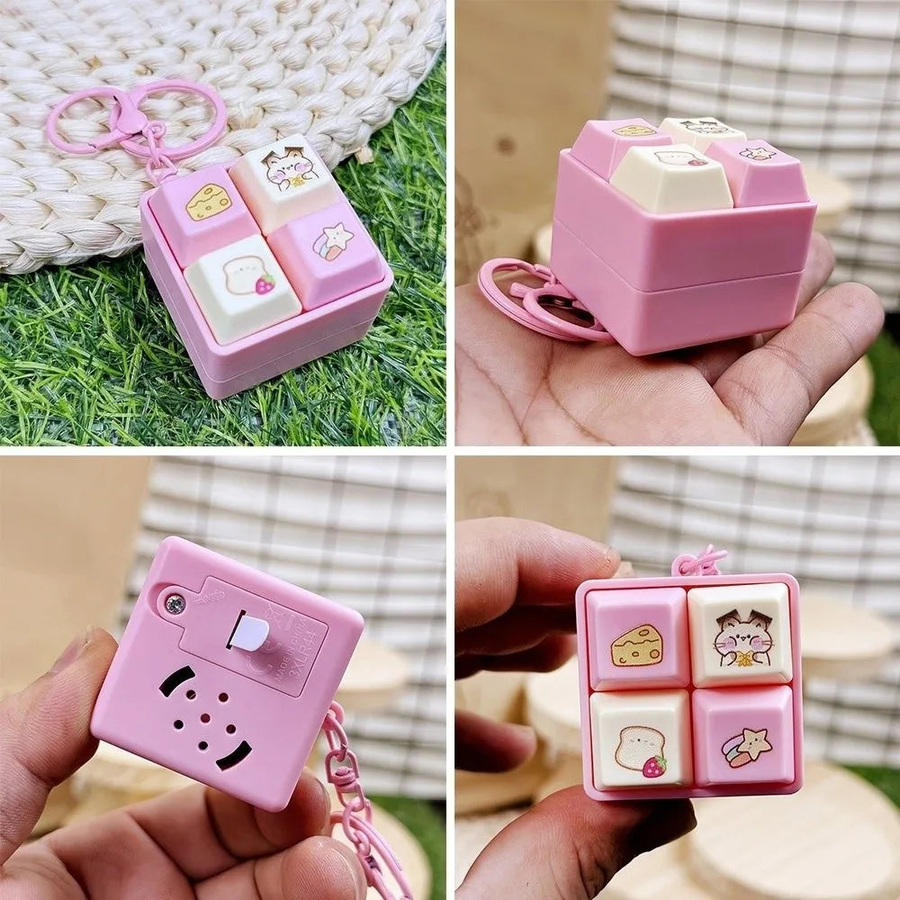 Capybara Keyboard Keycap Fidget Keychain | Light & Sound Stress Relief Toy