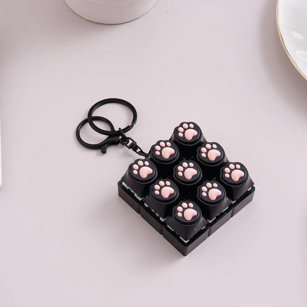 Cat Paw Keycap Fidget Keychain Clicker