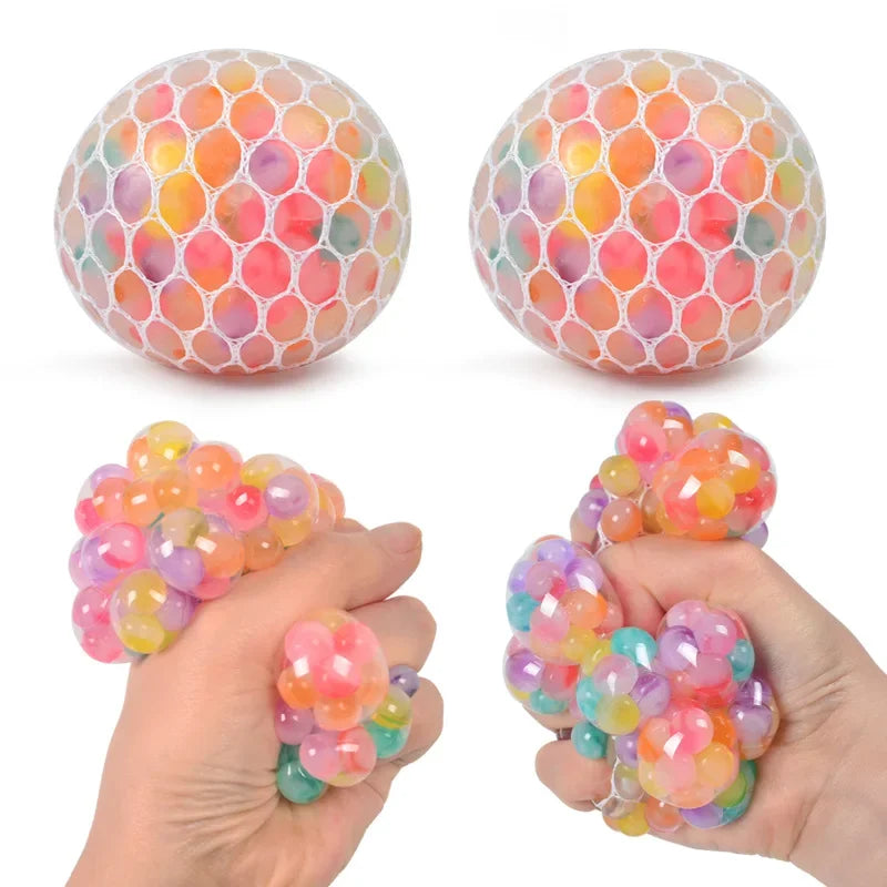 Rainbow Sensory Stress Relief Ball | 3D Squishy Fidget Toy for Kids & Adults