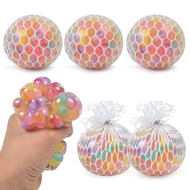 Rainbow Sensory Stress Relief Ball | 3D Squishy Fidget Toy for Kids & Adults