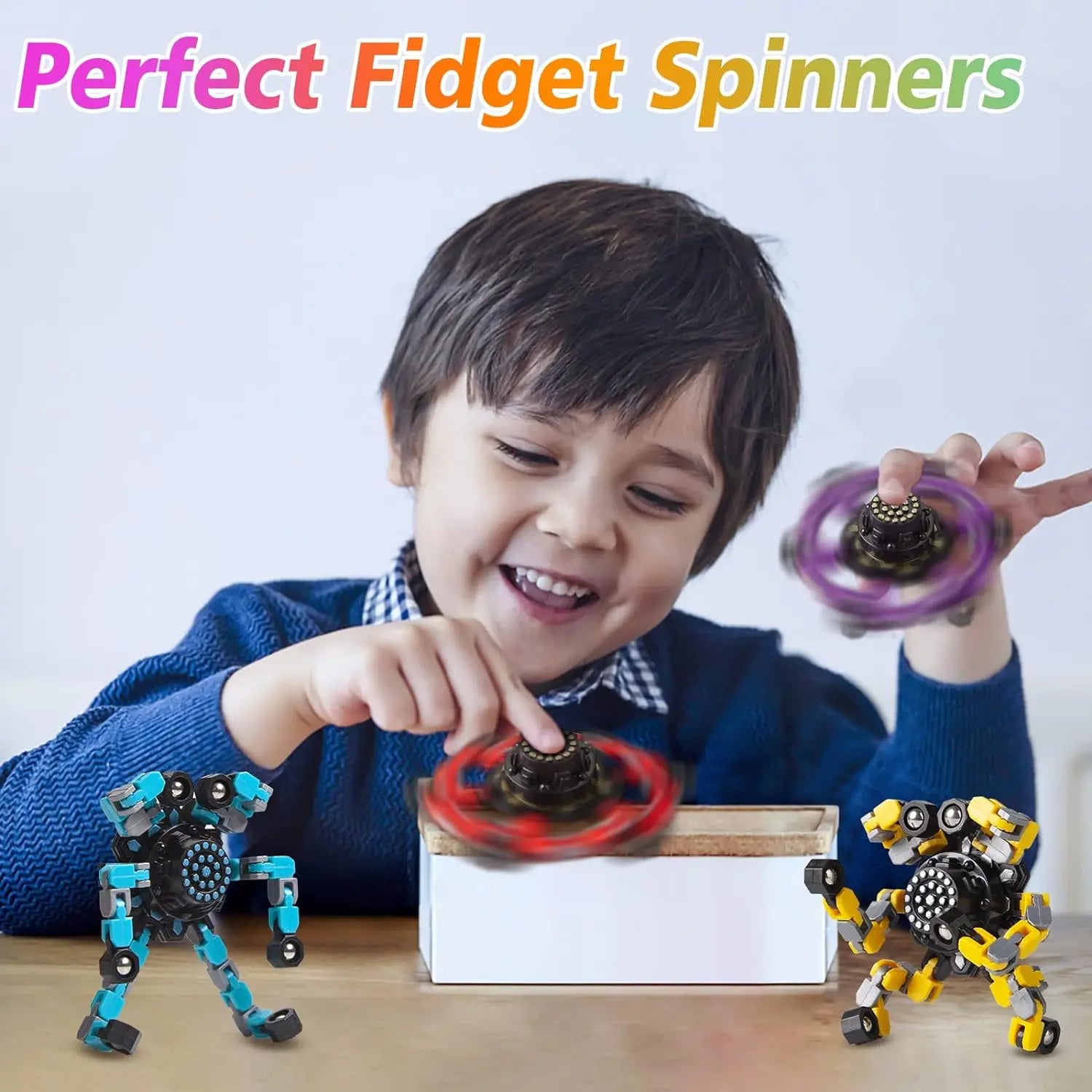 Transformable Chain Fidget Spinner | Sensory Fingertip Gyro for Kids & Adults
