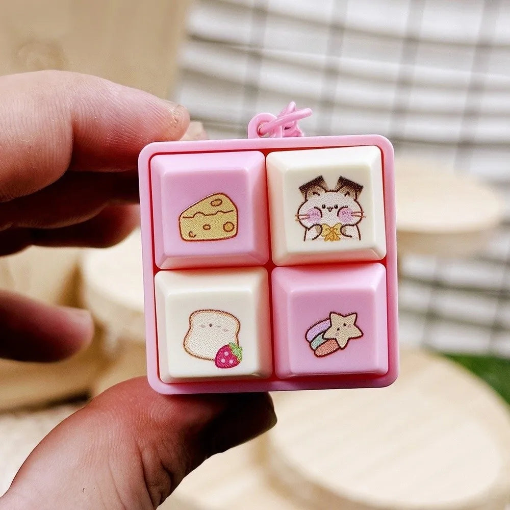 Capybara Keyboard Keycap Fidget Keychain | Light & Sound Stress Relief Toy