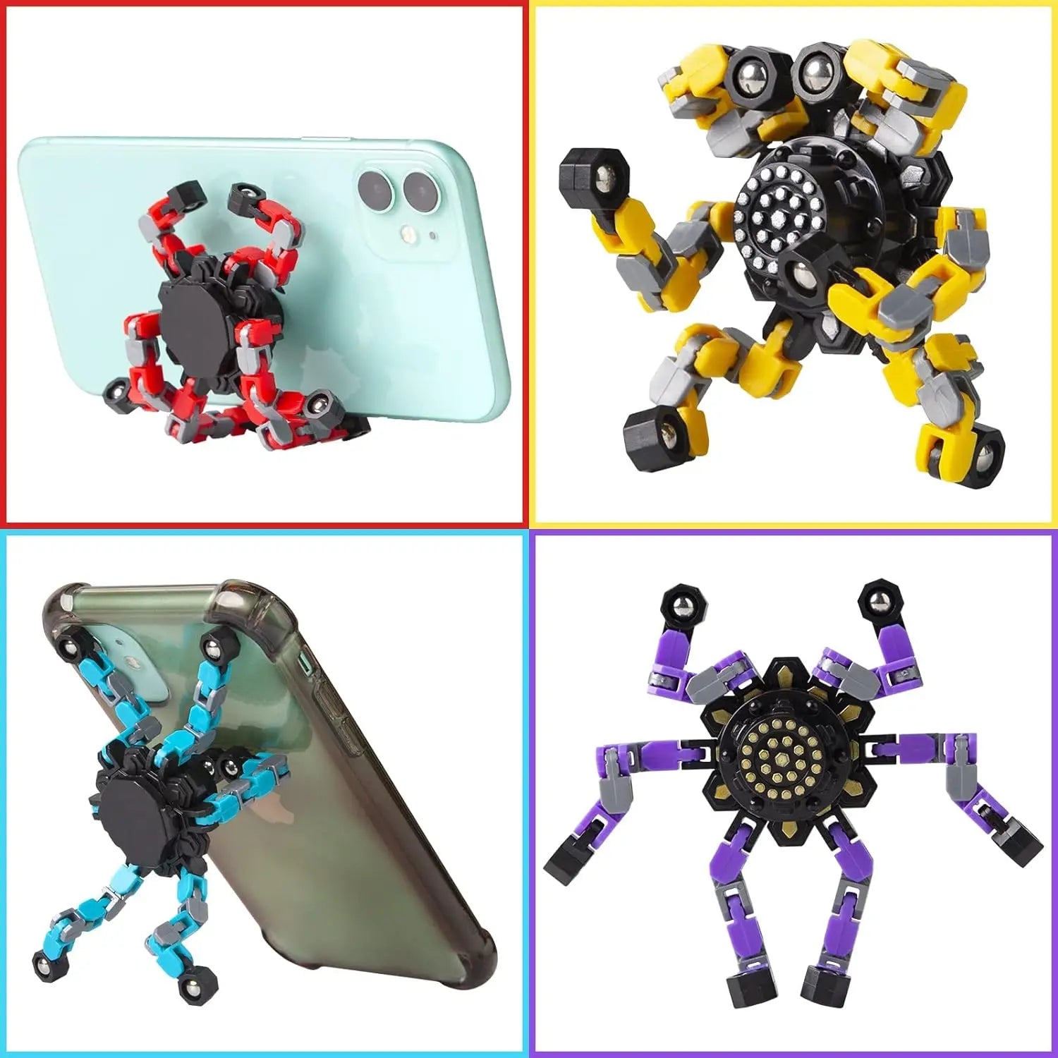 Transformable Chain Fidget Spinner | Sensory Fingertip Gyro for Kids & Adults