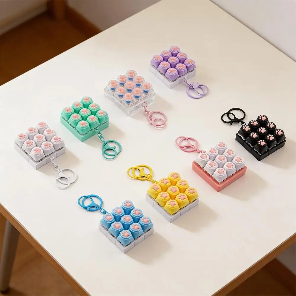 Cat Paw Keycap Fidget Keychain Clicker