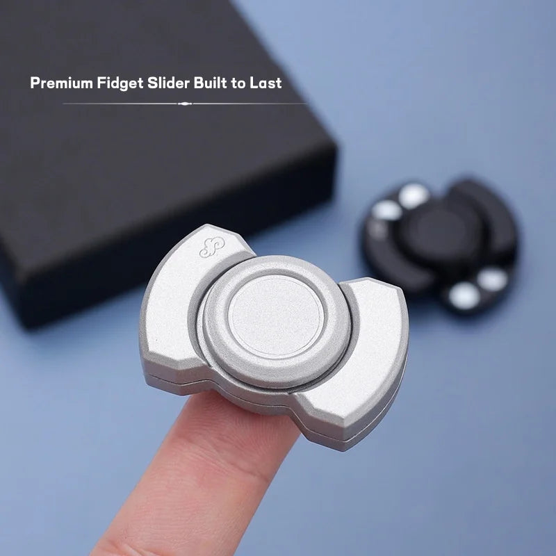 3-in-1 Metal EDC Fidget Toy | Spinner, Clicker & Magnetic Slider for Adults