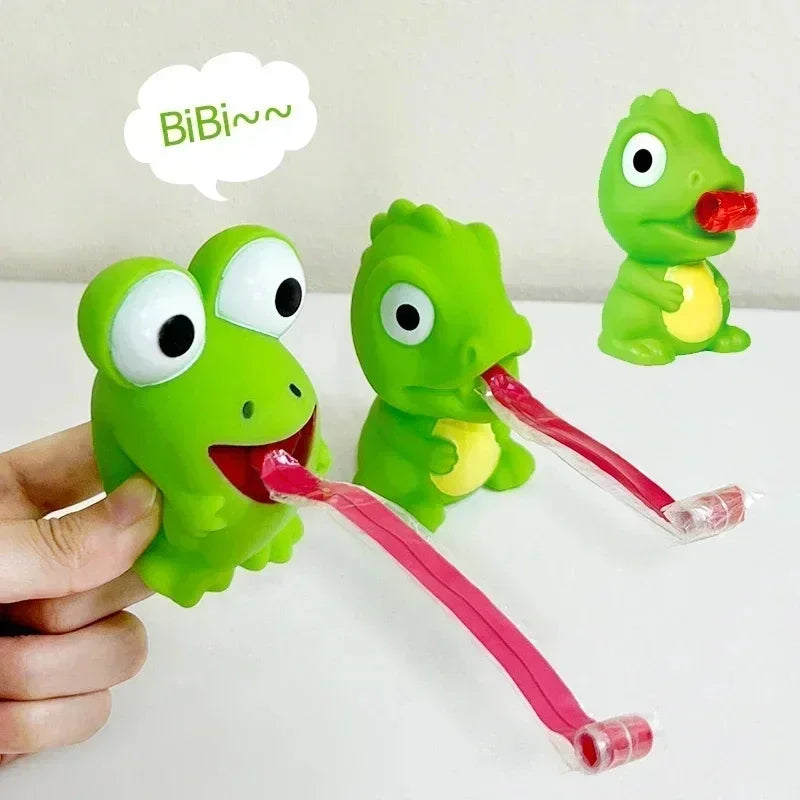 Squeeze Tongue-Out Fidget Toy – Frog & Dinosaur Stress Relief Pinch Toy
