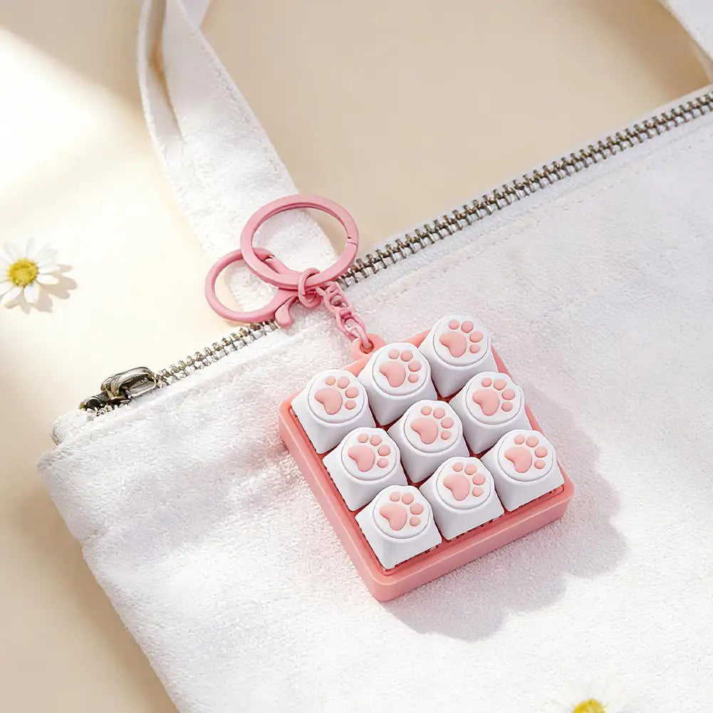 Cat Paw Keycap Fidget Keychain Clicker