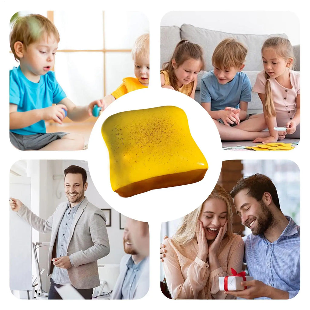 Toast Bread Squishy Toy | Slow Rising Silicone Squeeze Stress Relief Toy for Kids & Adults