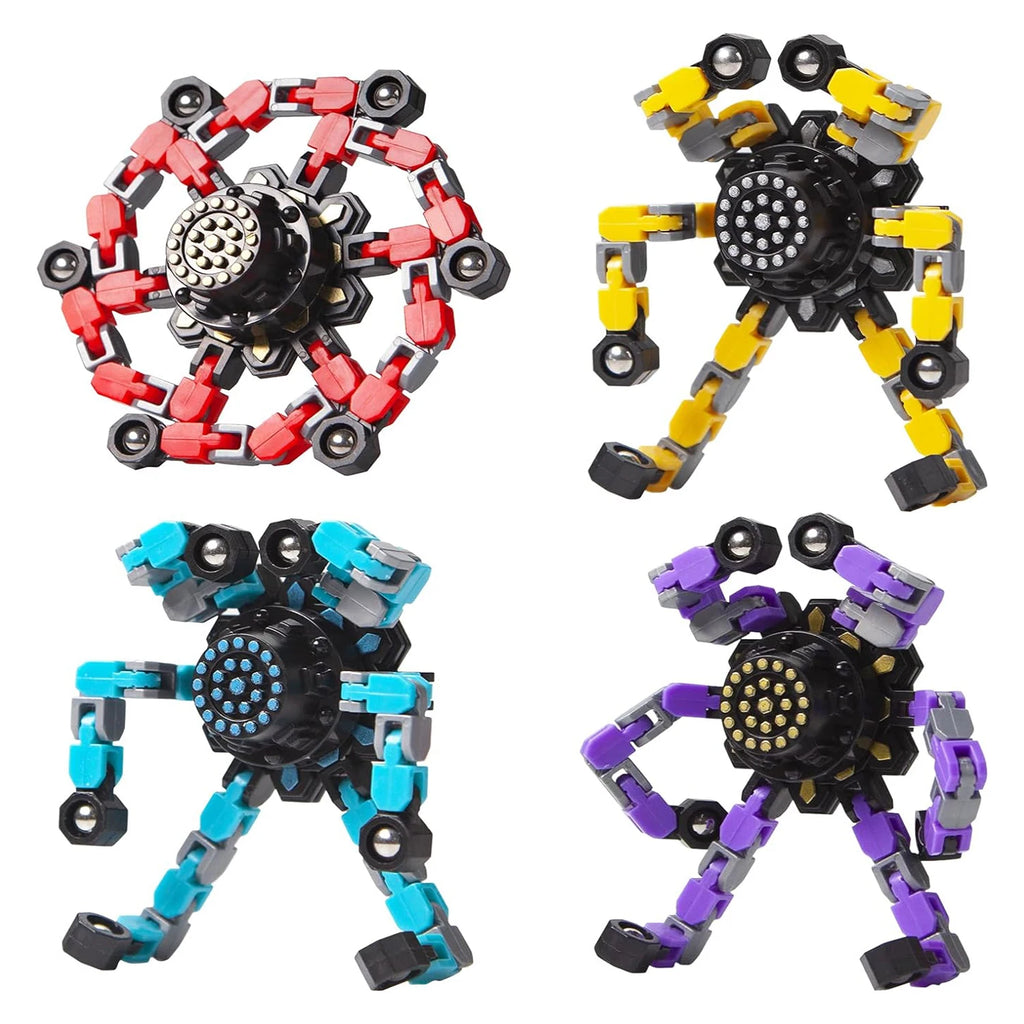 Transformable Chain Fidget Spinner | Sensory Fingertip Gyro for Kids & Adults