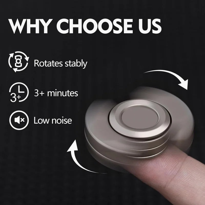 3-in-1 Metal EDC Fidget Toy | Spinner, Clicker & Magnetic Slider for Adults