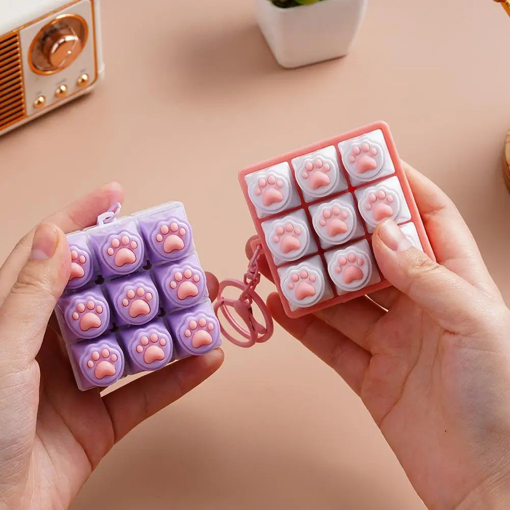 Cat Paw Keycap Fidget Keychain Clicker