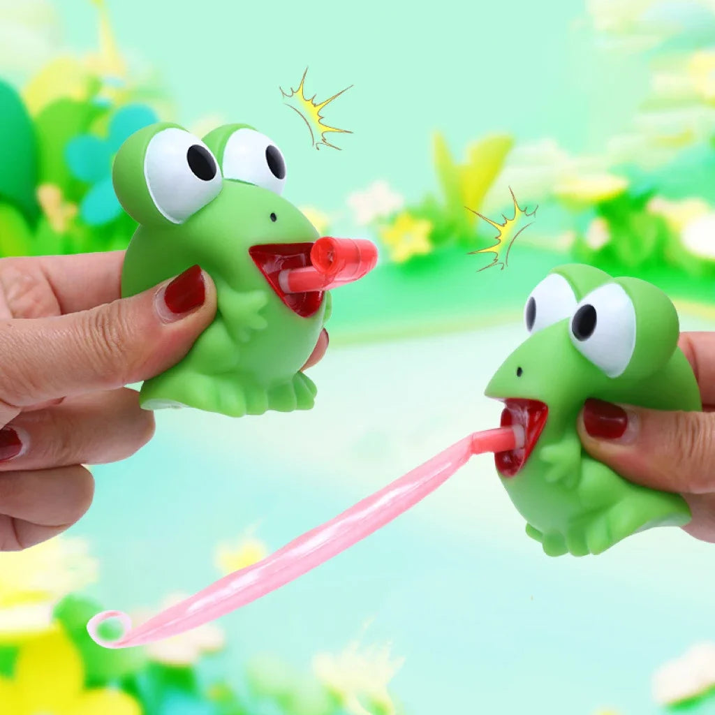 Squeeze Tongue-Out Fidget Toy – Frog & Dinosaur Stress Relief Pinch Toy